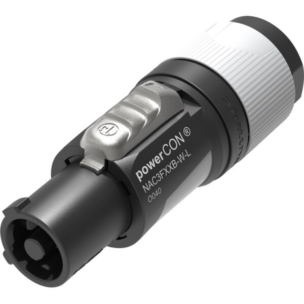 Main product image for Neutrik NAC3FXXB-W-L powerCON XX Series Cable End Power Out Gray 10-16mm Large Chuck092-361